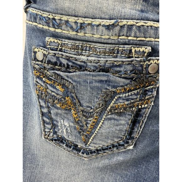 Vigoss Women's Capri Jeans Size 3/4 Distressed Ripped Embroidered Pockets EUC - Picture 5 of 16